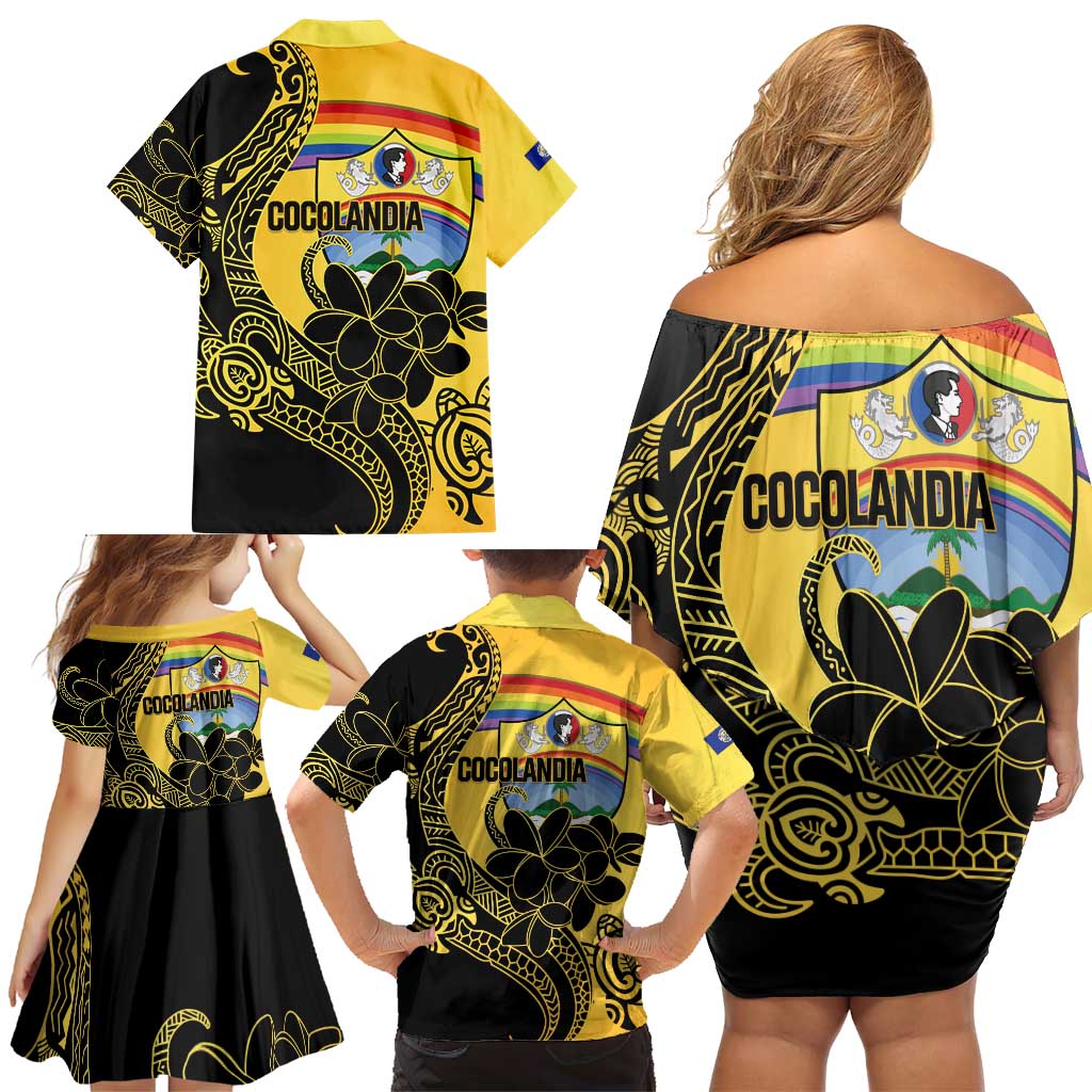 Quezon Province Family Matching Off Shoulder Short Dress and Hawaiian Shirt Cocolandia Philippines Turtle LT14 - Polynesian Pride