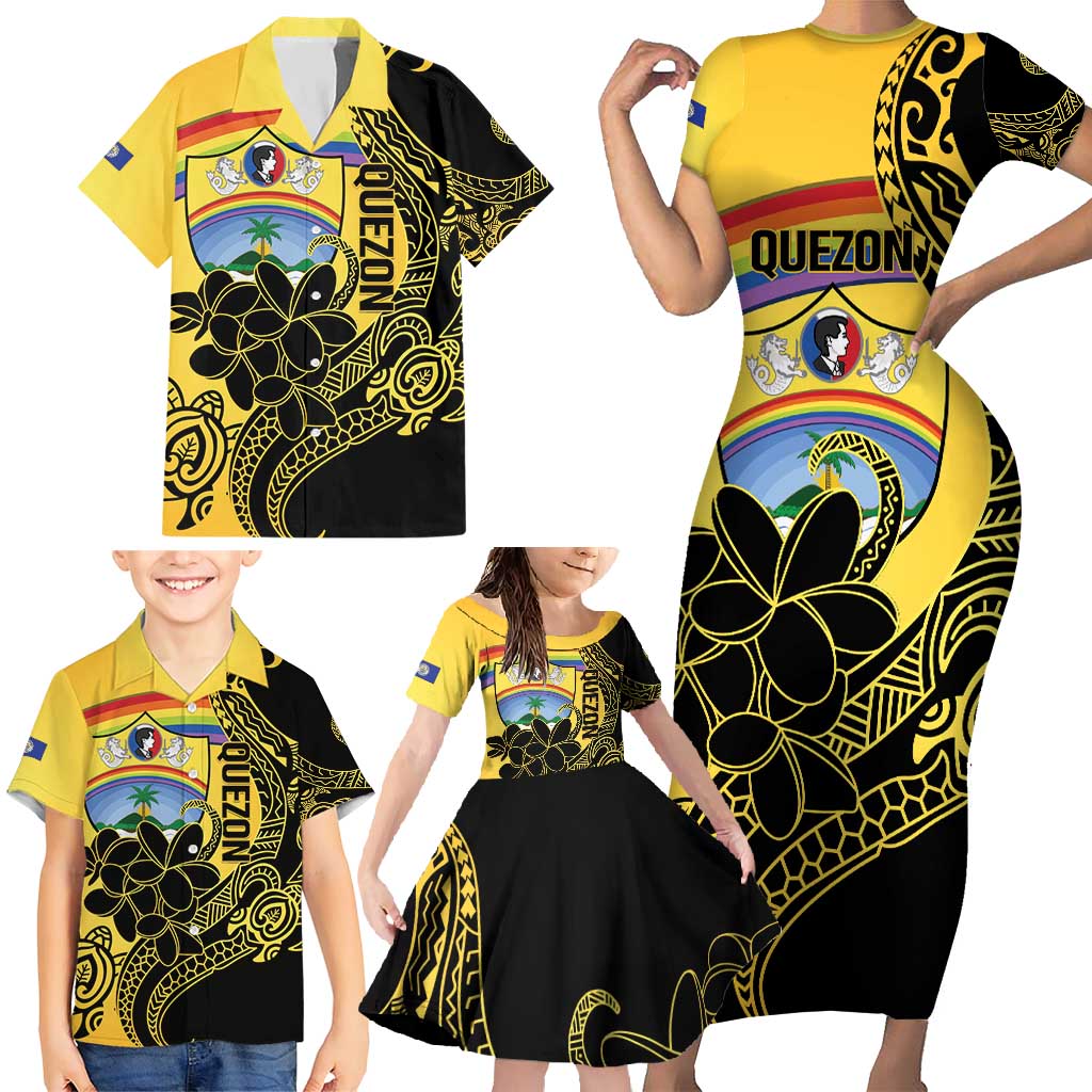 Quezon Province Family Matching Short Sleeve Bodycon Dress and Hawaiian Shirt Cocolandia Philippines Turtle LT14 - Polynesian Pride