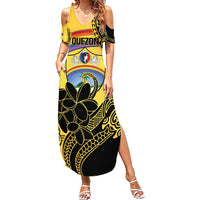 Quezon Province Family Matching Summer Maxi Dress and Hawaiian Shirt Cocolandia Philippines Turtle LT14 Mom's Dress Gold - Polynesian Pride