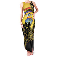 Quezon Province Family Matching Tank Maxi Dress and Hawaiian Shirt Cocolandia Philippines Turtle LT14 Mom's Dress Gold - Polynesian Pride