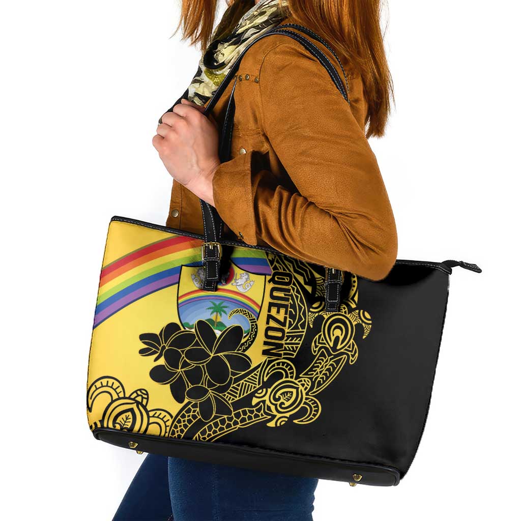 Quezon Province Leather Tote Bag Cocolandia Philippines Turtle LT14 Gold - Polynesian Pride