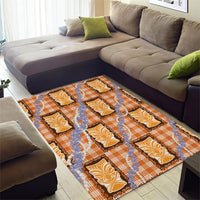 Aloha Hawaii Tiki Palaka Motifs Area Rug Honohono Lei Orange Elegant Vibes LT14 - Polynesian Pride