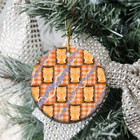 Aloha Hawaii Tiki Palaka Motifs Ceramic Ornament Honohono Lei Orange Elegant Vibes LT14 - Polynesian Pride