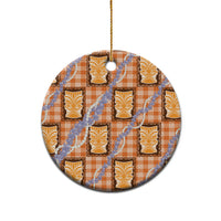 Aloha Hawaii Tiki Palaka Motifs Ceramic Ornament Honohono Lei Orange Elegant Vibes LT14 - Polynesian Pride