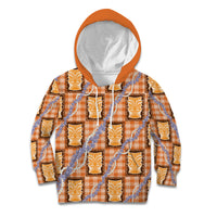 Aloha Hawaii Tiki Palaka Motifs Kid Hoodie Honohono Lei Orange Elegant Vibes LT14 Hoodie Orange - Polynesian Pride