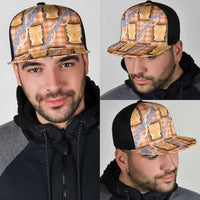 Aloha Hawaii Tiki Palaka Motifs Mesh Trucker Cap Honohono Lei Orange Elegant Vibes LT14 - Polynesian Pride