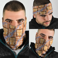 Aloha Hawaii Tiki Palaka Motifs Neck Gaiter Honohono Lei Orange Elegant Vibes LT14 - Polynesian Pride