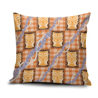 Aloha Hawaii Tiki Palaka Motifs Pillow Cover Honohono Lei Orange Elegant Vibes LT14 Orange - Polynesian Pride