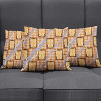 Aloha Hawaii Tiki Palaka Motifs Pillow Cover Honohono Lei Orange Elegant Vibes LT14 - Polynesian Pride