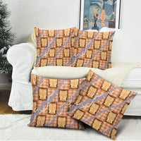 Aloha Hawaii Tiki Palaka Motifs Pillow Cover Honohono Lei Orange Elegant Vibes LT14 - Polynesian Pride