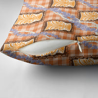 Aloha Hawaii Tiki Palaka Motifs Pillow Cover Honohono Lei Orange Elegant Vibes LT14 - Polynesian Pride