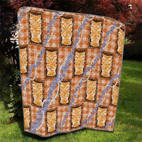 Aloha Hawaii Tiki Palaka Motifs Quilt Honohono Lei Orange Elegant Vibes LT14 - Polynesian Pride