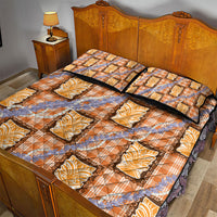 Aloha Hawaii Tiki Palaka Motifs Quilt Bed Set Honohono Lei Orange Elegant Vibes LT14 - Polynesian Pride
