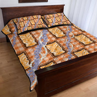 Aloha Hawaii Tiki Palaka Motifs Quilt Bed Set Honohono Lei Orange Elegant Vibes LT14 - Polynesian Pride