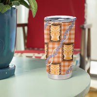 Aloha Hawaii Tiki Palaka Motifs Tumbler Cup Honohono Lei Orange Elegant Vibes LT14 - Polynesian Pride