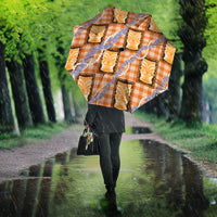 Aloha Hawaii Tiki Palaka Motifs Umbrella Honohono Lei Orange Elegant Vibes LT14 - Polynesian Pride