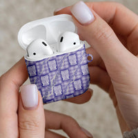 Aloha Hawaii Tiki Palaka Motifs AirPods Case Honohono Lei Purple Elegant Vibes LT14 - Polynesian Pride