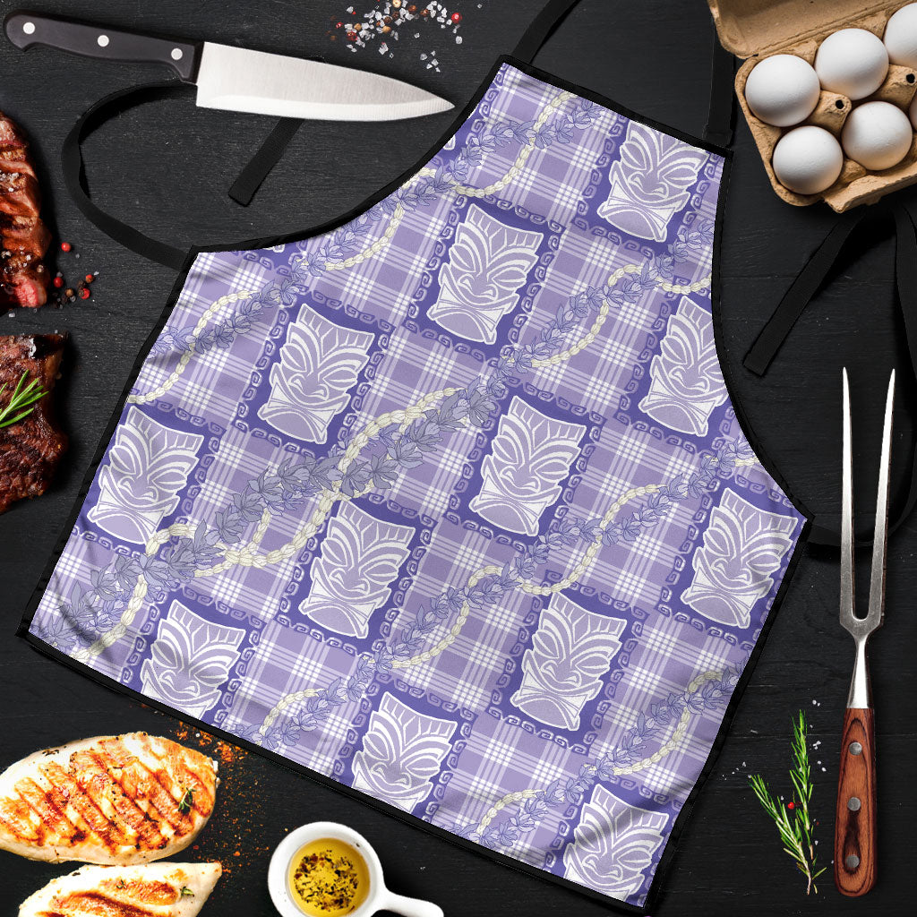 Aloha Hawaii Tiki Palaka Motifs Apron Honohono Lei Purple Elegant Vibes LT14 Purple - Polynesian Pride