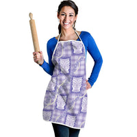 Aloha Hawaii Tiki Palaka Motifs Apron Honohono Lei Purple Elegant Vibes LT14 - Polynesian Pride