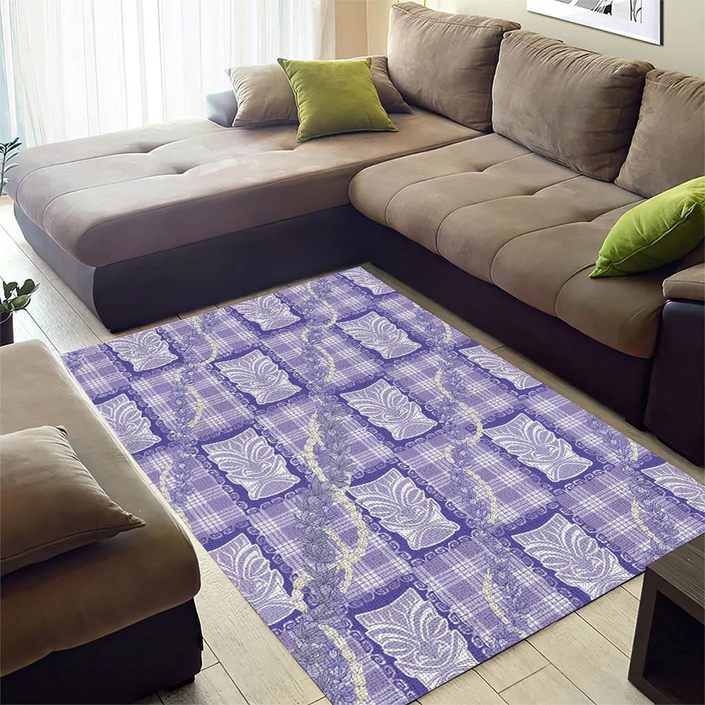 Aloha Hawaii Tiki Palaka Motifs Area Rug Honohono Lei Purple Elegant Vibes LT14 - Polynesian Pride