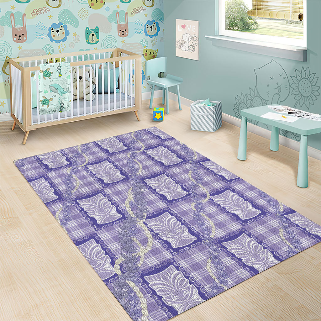Aloha Hawaii Tiki Palaka Motifs Area Rug Honohono Lei Purple Elegant Vibes LT14 - Polynesian Pride
