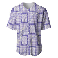 Aloha Hawaii Tiki Palaka Motifs Baseball Jersey Honohono Lei Purple Elegant Vibes LT14 Purple - Polynesian Pride