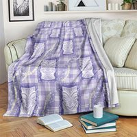 Aloha Hawaii Tiki Palaka Motifs Blanket Honohono Lei Purple Elegant Vibes LT14 Purple - Polynesian Pride