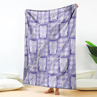 Aloha Hawaii Tiki Palaka Motifs Blanket Honohono Lei Purple Elegant Vibes LT14 - Polynesian Pride