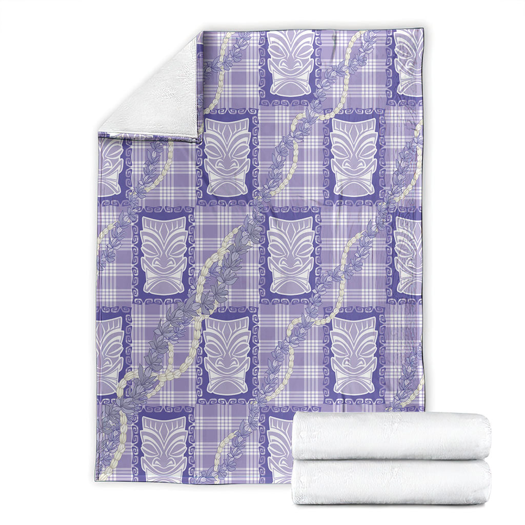 Aloha Hawaii Tiki Palaka Motifs Blanket Honohono Lei Purple Elegant Vibes LT14 - Polynesian Pride