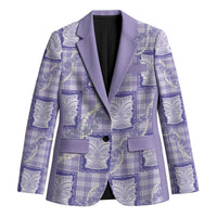 Aloha Hawaii Tiki Palaka Motifs Blazer Honohono Lei Purple Elegant Vibes LT14 Unisex Purple - Polynesian Pride