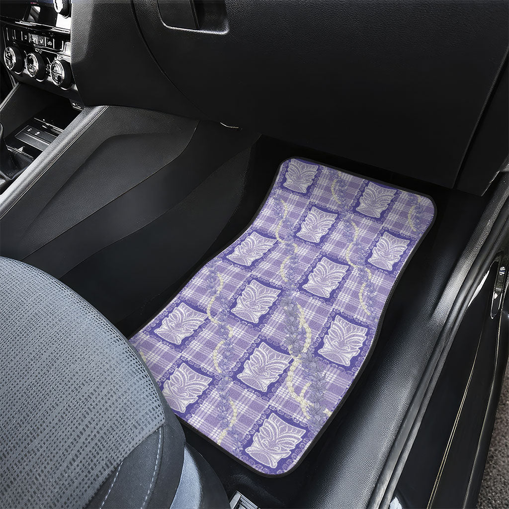 Aloha Hawaii Tiki Palaka Motifs Car Mats Honohono Lei Purple Elegant Vibes LT14 - Polynesian Pride