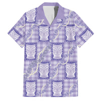 Aloha Hawaii Tiki Palaka Motifs Family Matching Mermaid Dress and Hawaiian Shirt Honohono Lei Purple Elegant Vibes LT14 Dad's Shirt - Short Sleeve Purple - Polynesian Pride