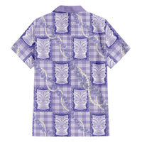 Aloha Hawaii Tiki Palaka Motifs Family Matching Mermaid Dress and Hawaiian Shirt Honohono Lei Purple Elegant Vibes LT14 - Polynesian Pride
