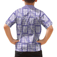 Aloha Hawaii Tiki Palaka Motifs Family Matching Puletasi and Hawaiian Shirt Honohono Lei Purple Elegant Vibes LT14 - Polynesian Pride