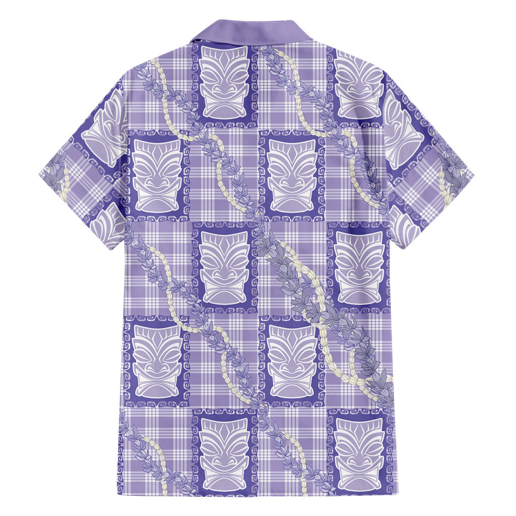 Aloha Hawaii Tiki Palaka Motifs Family Matching Puletasi and Hawaiian Shirt Honohono Lei Purple Elegant Vibes LT14 - Polynesian Pride