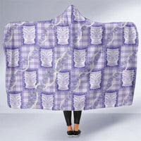 Aloha Hawaii Tiki Palaka Motifs Hooded Blanket Honohono Lei Purple Elegant Vibes LT14 One Size Purple - Polynesian Pride