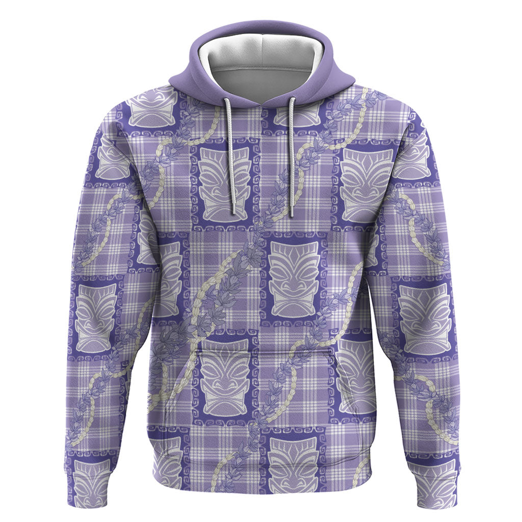 Aloha Hawaii Tiki Palaka Motifs Hoodie Honohono Lei Purple Elegant Vibes LT14 Pullover Hoodie Purple - Polynesian Pride