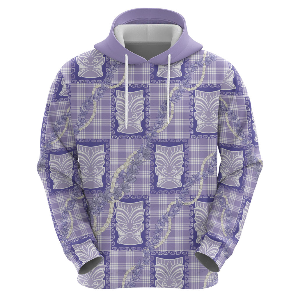 Aloha Hawaii Tiki Palaka Motifs Hoodie Honohono Lei Purple Elegant Vibes LT14 - Polynesian Pride