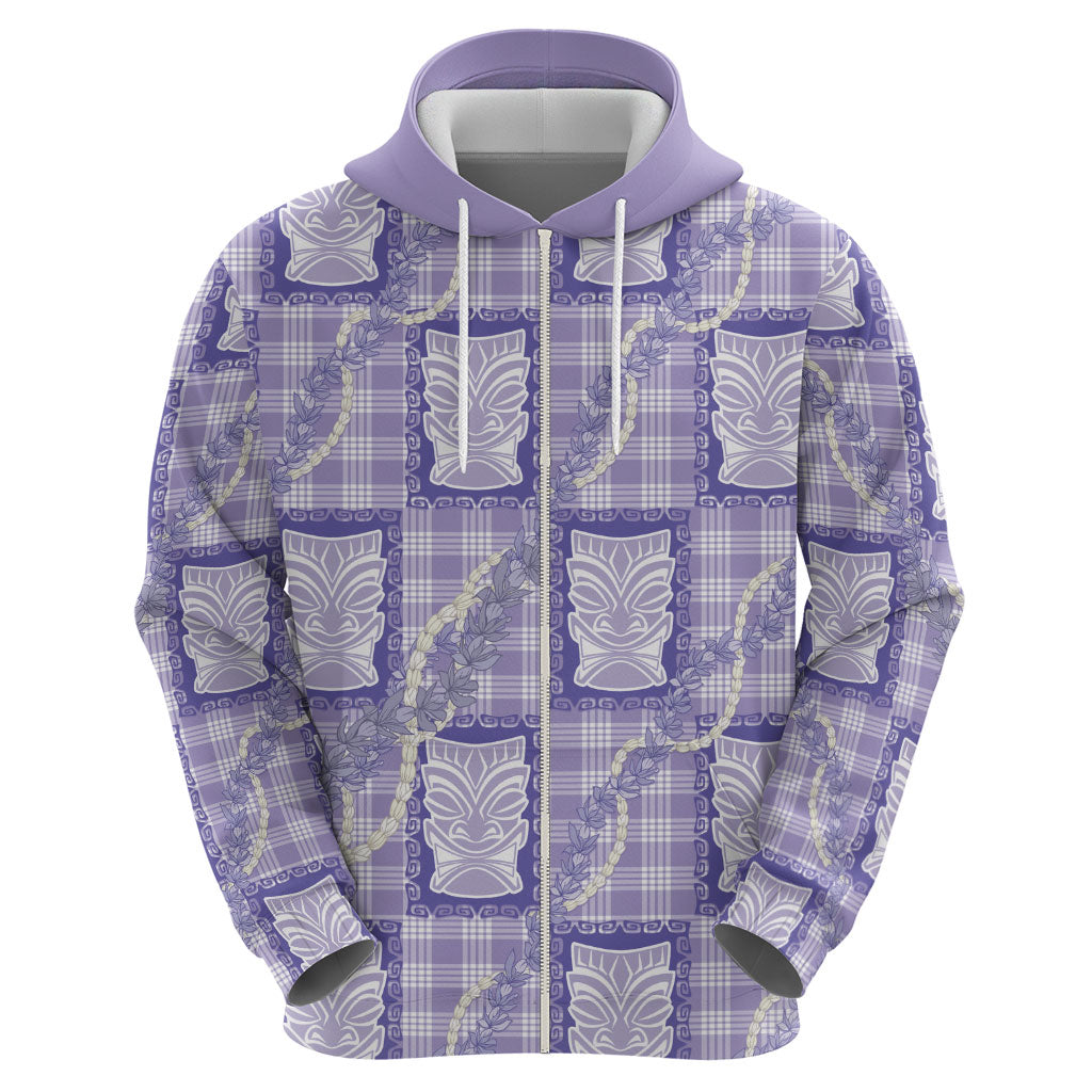 Aloha Hawaii Tiki Palaka Motifs Hoodie Honohono Lei Purple Elegant Vibes LT14 - Polynesian Pride