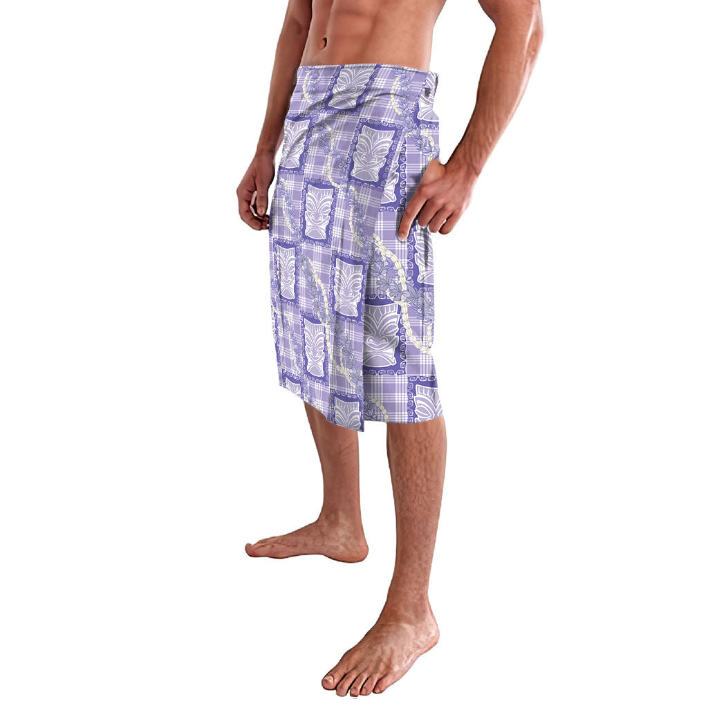 Aloha Hawaii Tiki Palaka Motifs Lavalava Honohono Lei Purple Elegant Vibes LT14 - Polynesian Pride