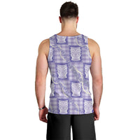 Aloha Hawaii Tiki Palaka Motifs Men Tank Top Honohono Lei Purple Elegant Vibes LT14 - Polynesian Pride