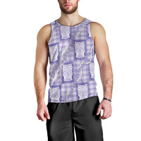 Aloha Hawaii Tiki Palaka Motifs Men Tank Top Honohono Lei Purple Elegant Vibes LT14 - Polynesian Pride