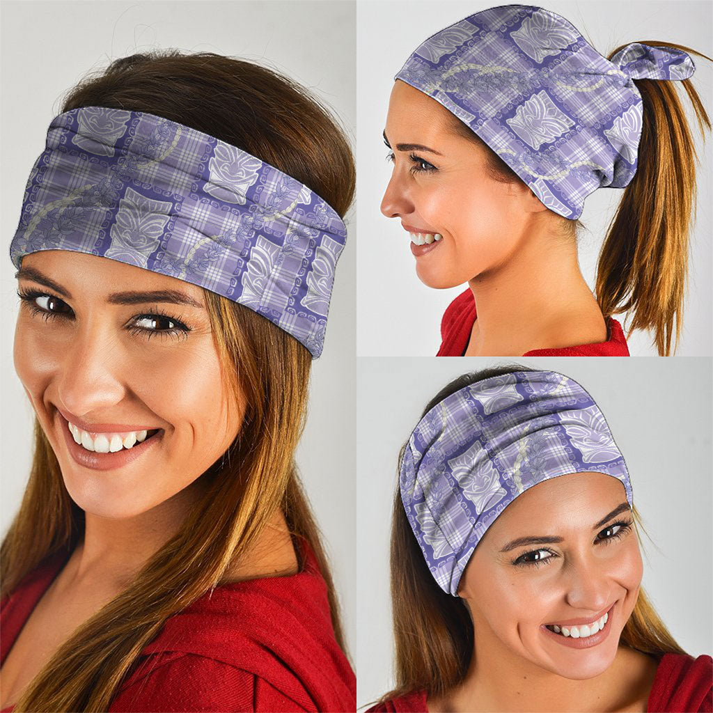 Aloha Hawaii Tiki Palaka Motifs Neck Gaiter Honohono Lei Purple Elegant Vibes LT14 - Polynesian Pride