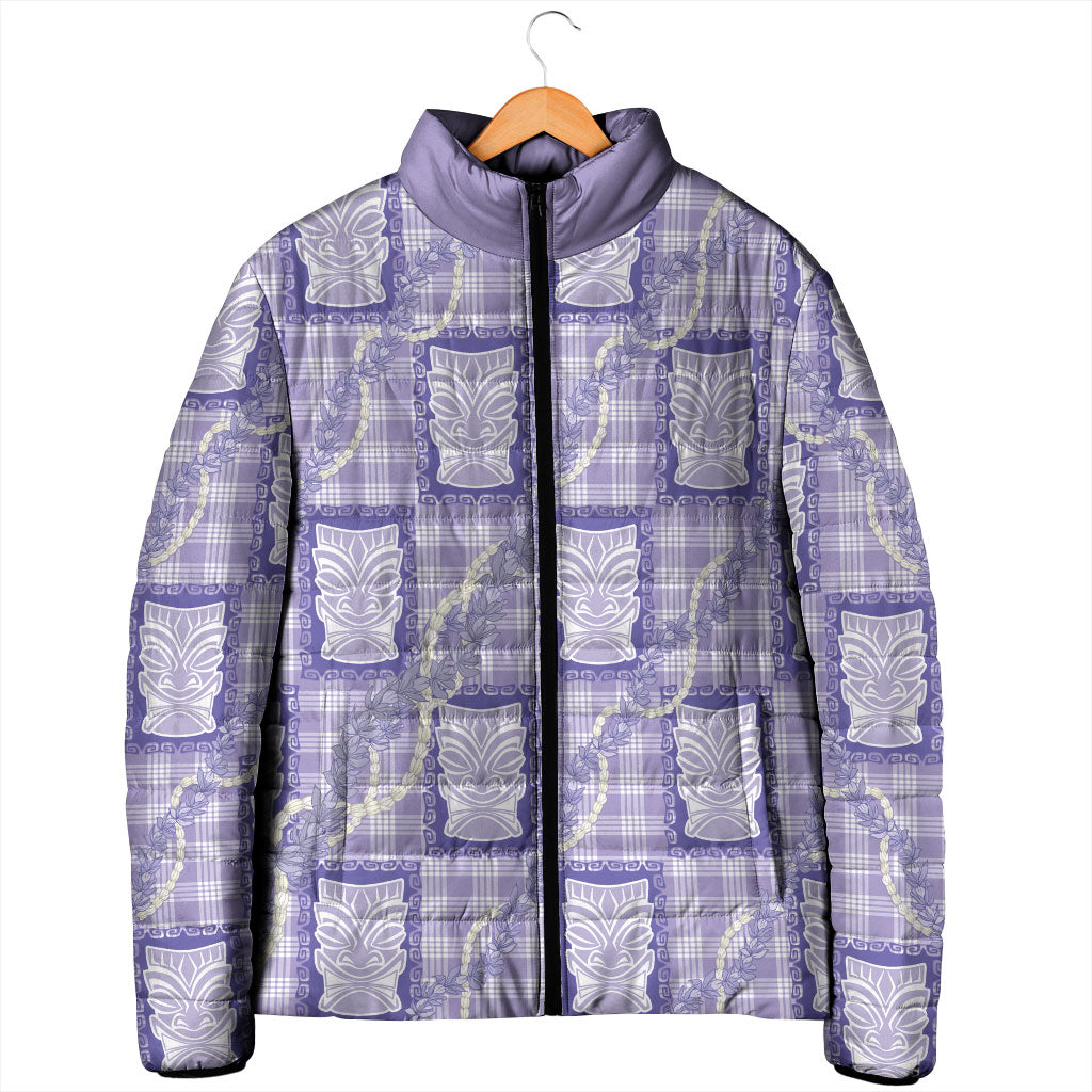 Aloha Hawaii Tiki Palaka Motifs Padded Jacket Honohono Lei Purple Elegant Vibes LT14 - Polynesian Pride