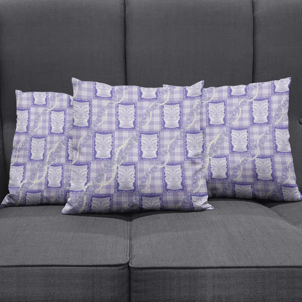 Aloha Hawaii Tiki Palaka Motifs Pillow Cover Honohono Lei Purple Elegant Vibes LT14 - Polynesian Pride