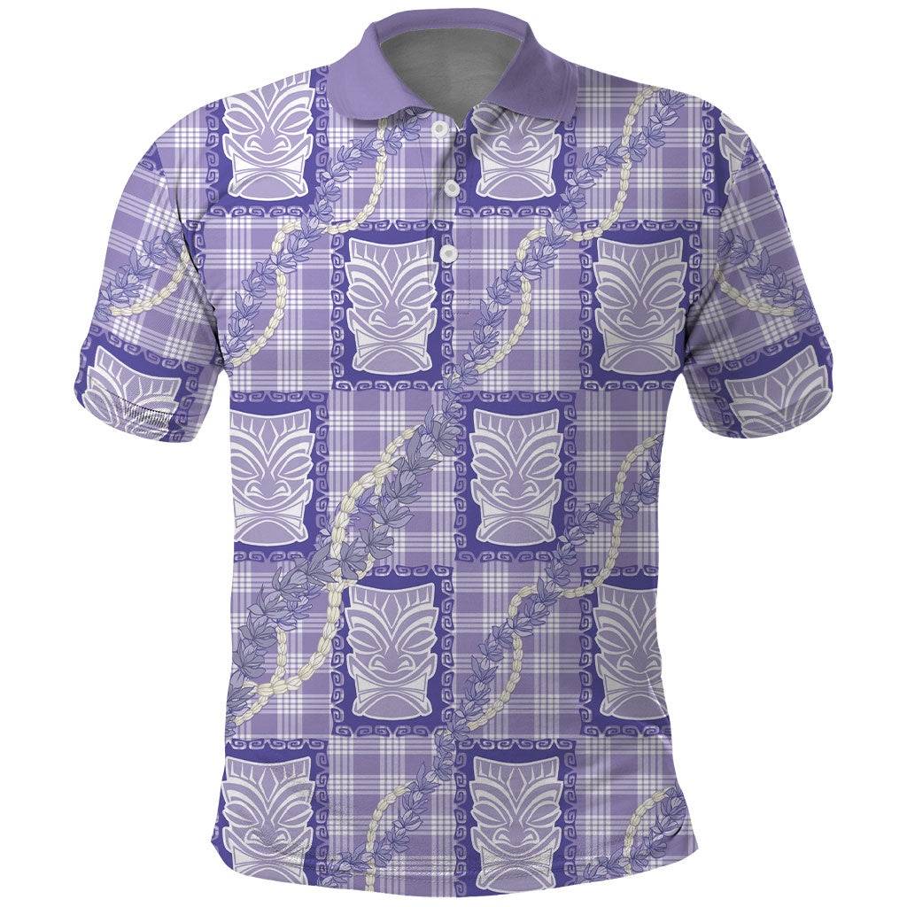 Aloha Hawaii Tiki Palaka Motifs Polo Shirt Honohono Lei Purple Elegant Vibes LT14 Purple - Polynesian Pride