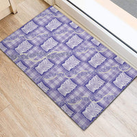 Aloha Hawaii Tiki Palaka Motifs Rubber Doormat Honohono Lei Purple Elegant Vibes LT14 - Polynesian Pride