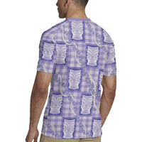 Aloha Hawaii Tiki Palaka Motifs Rugby Jersey Honohono Lei Purple Elegant Vibes LT14 - Polynesian Pride