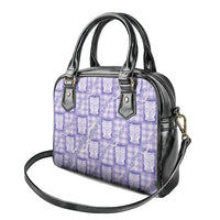 Aloha Hawaii Tiki Palaka Motifs Shoulder Handbag Honohono Lei Purple Elegant Vibes LT14 - Polynesian Pride