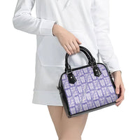 Aloha Hawaii Tiki Palaka Motifs Shoulder Handbag Honohono Lei Purple Elegant Vibes LT14 - Polynesian Pride